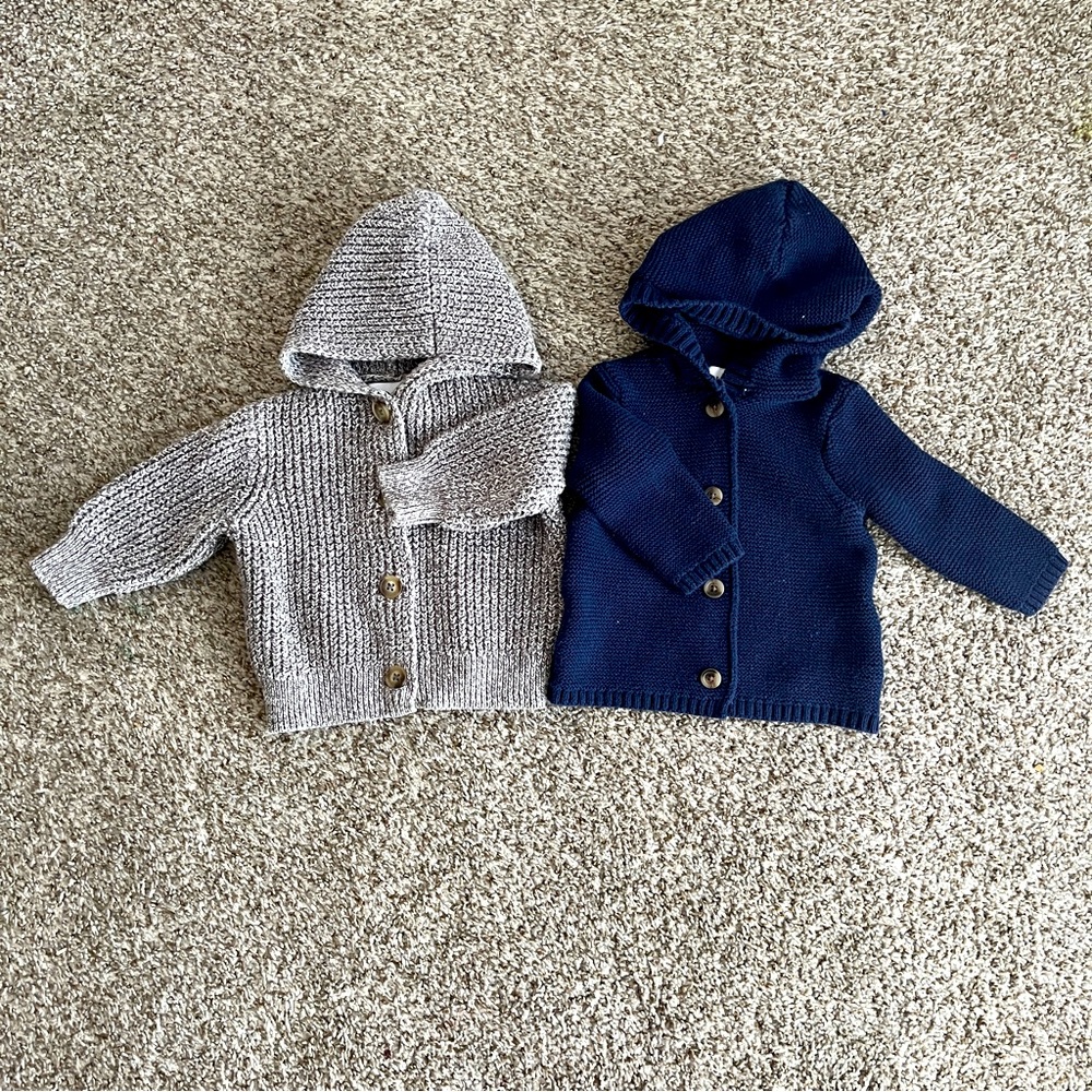 OLD NAVY Cardigan button close Hoodie jacket for baby size 6-12 Months Bundle